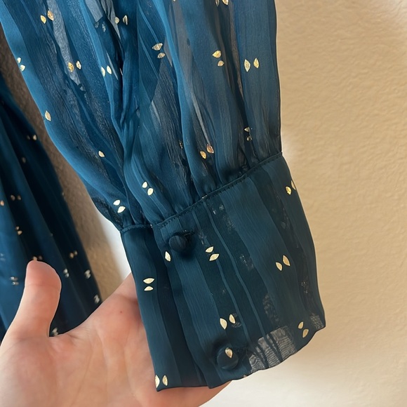 NWT Misa Los Angeles Gabriella Asymmetric Striped Wrap Midi Dress Size XS - Picture 7 of 10